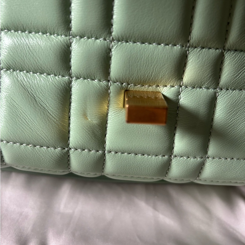 Kate Spade Mint Quilted Shoulder Bag with Gold Chain - Picture 4 of 9